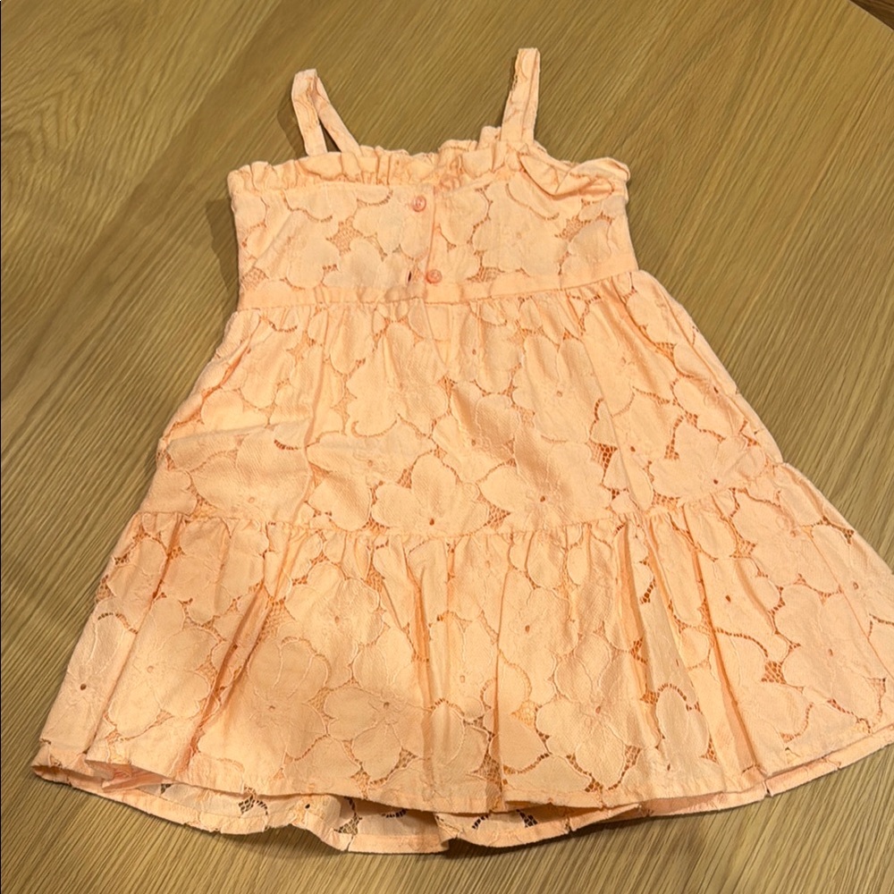 Janie and Jack Peach Lace Kids Dress - Picture 3 of 5